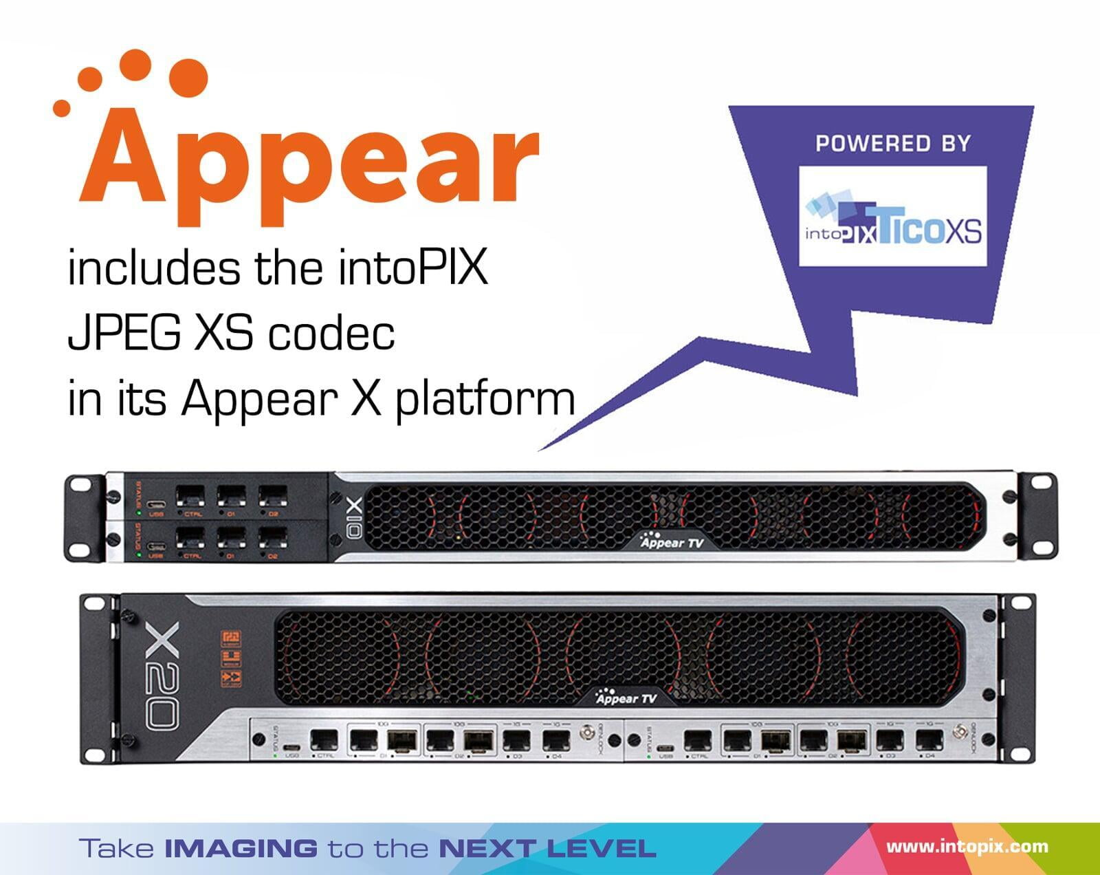 Appear TV 推出零延遲 intoPIX JPEG X 平臺中的 XS 技術